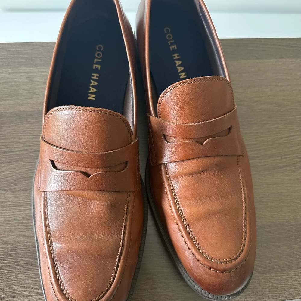 Cole Haan Brown Leather Slip-On Loafers